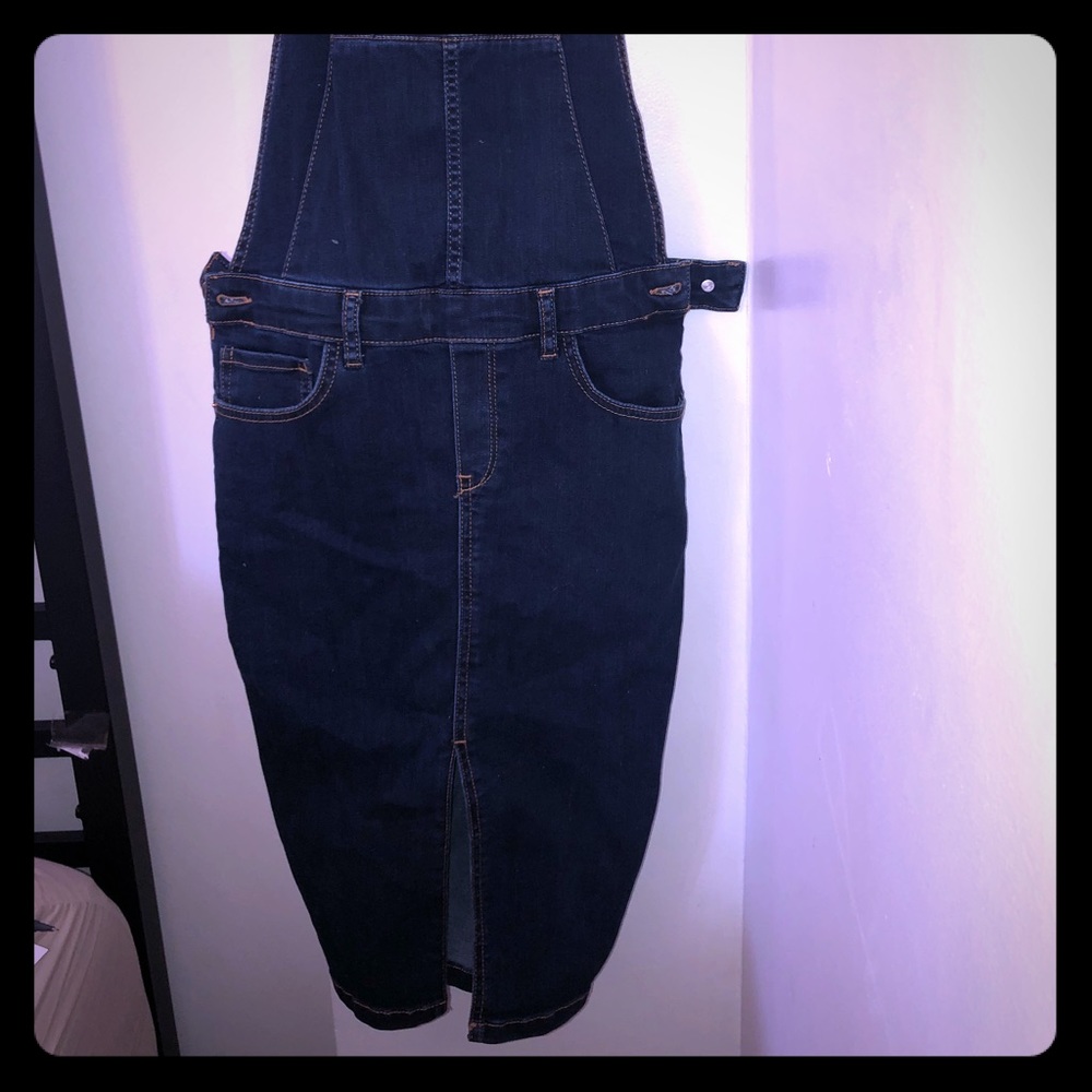 Denim skirt overalls